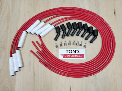 Ton's Spark Plug Wires White CERAMIC BOOT UNIVERSAL LS / LT Chevy GM 4.8L 5.3L 6.0L