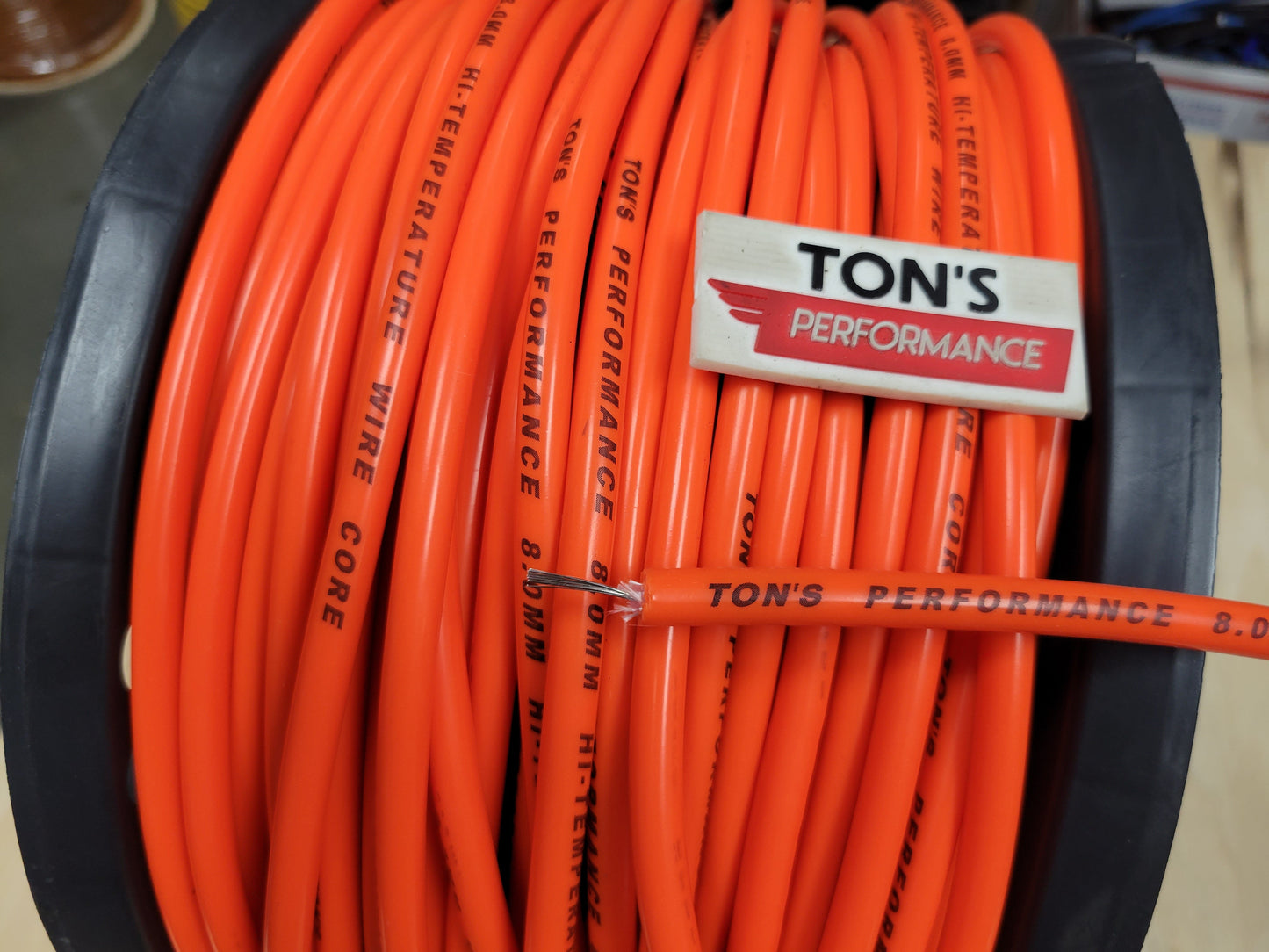 Ton's Performance 8mm Wire-Core 100% Silicone Spark Plug wire 100' spool roll
