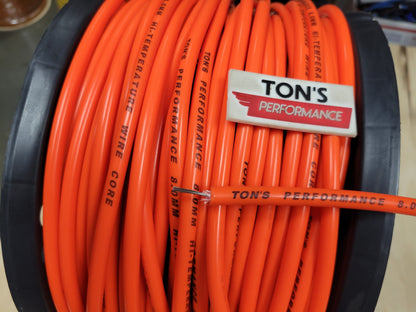 Ton's Performance 8mm Wire-Core 100% Silicone Spark Plug wire 100' spool roll