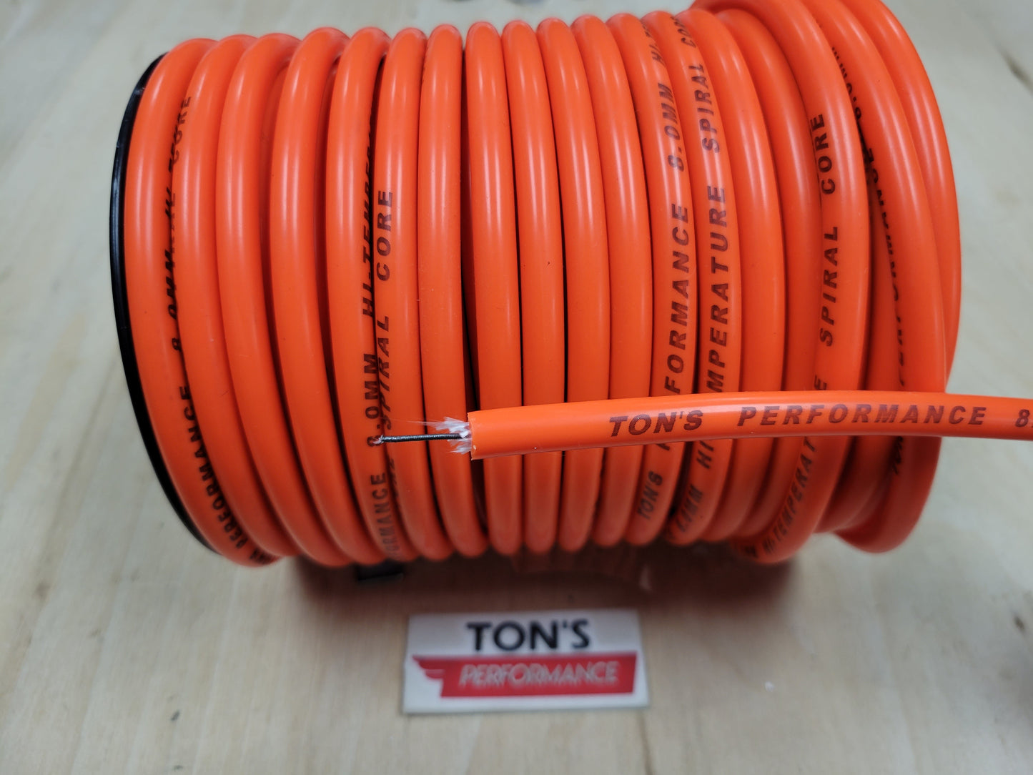 Ton's Performance 8mm Spiral Suppression Core 100% Silicone Spark Plug wire 100' roll