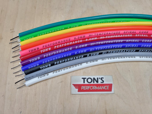 Ton's Performance 8mm Spiral Suppression Core 100% Silicone Spark Plug wire 100' roll