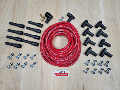 Ton's Performance Universal DIY 8mm Suppression Core Spark Plug Wire kit for V8 Points/HEI