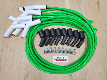 Ton's Spark Plug Wires White CERAMIC BOOT UNIVERSAL LS / LT Chevy GM 4.8L 5.3L 6.0L