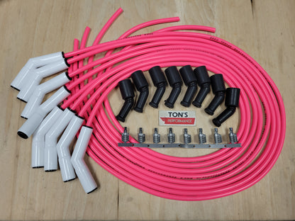 Ton's Spark Plug Wires White CERAMIC BOOT UNIVERSAL LS / LT Chevy GM 4.8L 5.3L 6.0L