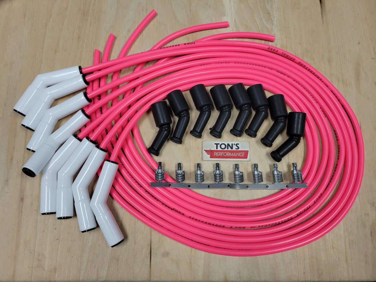 Ton's Spark Plug Wires White CERAMIC BOOT UNIVERSAL LS / LT Chevy GM 4.8L 5.3L 6.0L