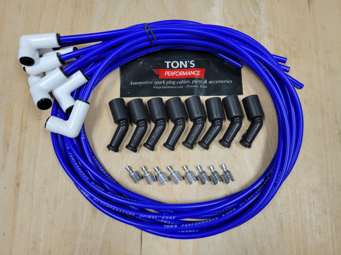 Ton's Spark Plug Wires White CERAMIC BOOT UNIVERSAL LS / LT Chevy GM 4.8L 5.3L 6.0L