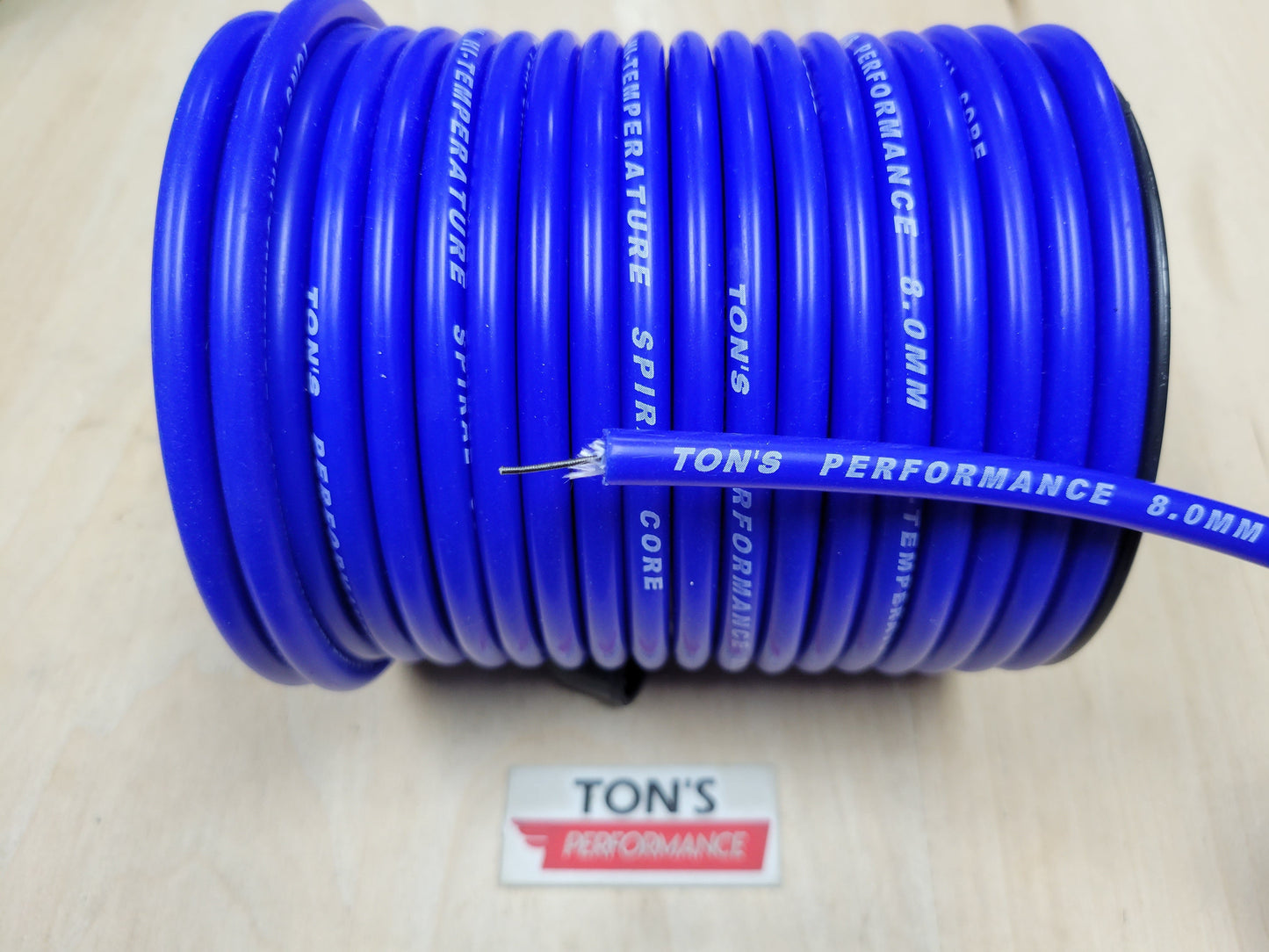 Ton's Performance 8mm Spiral Suppression Core 100% Silicone Spark Plug wire 100' roll