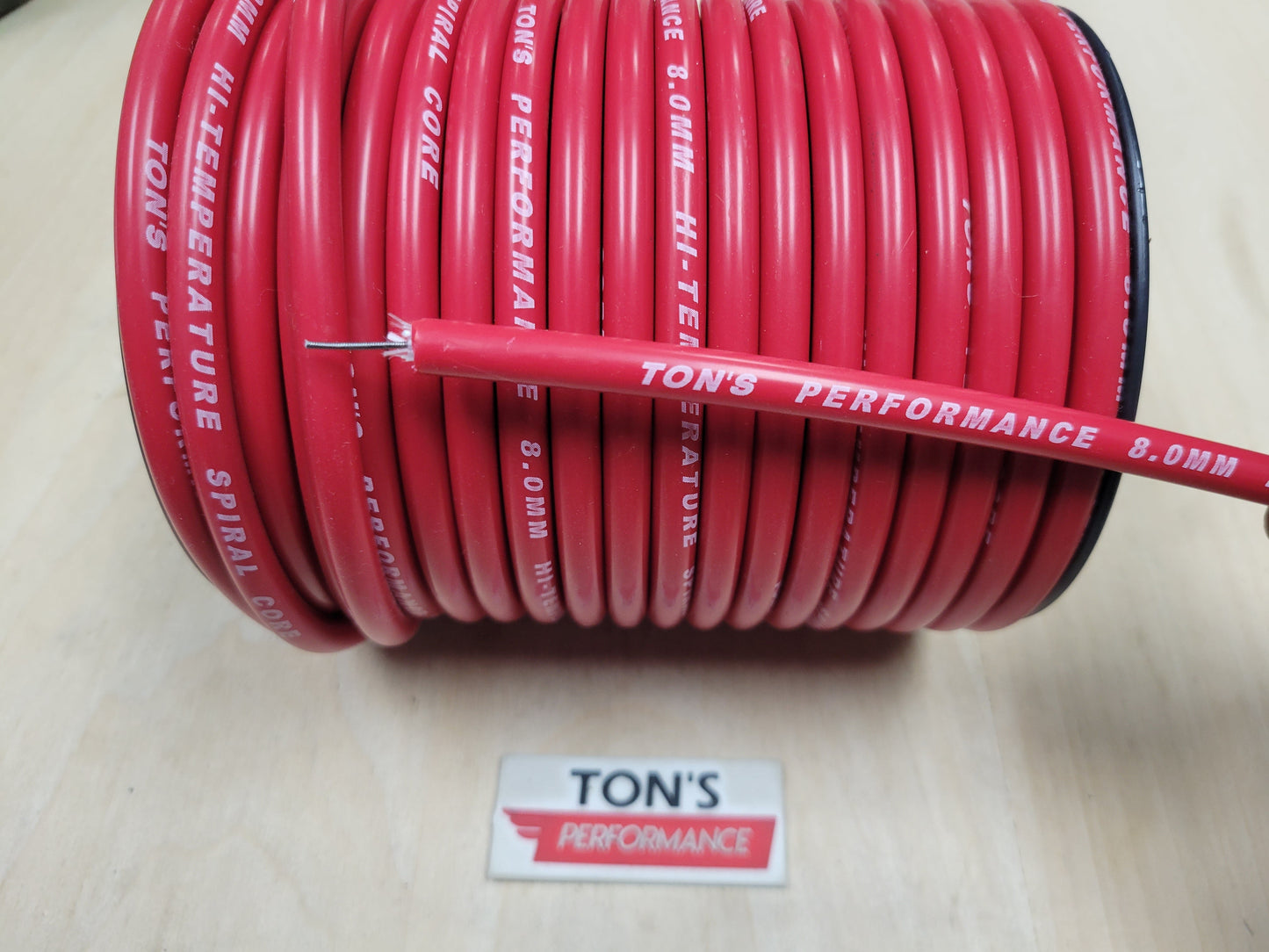 Ton's Performance 8mm Spiral Suppression Core 100% Silicone Spark Plug wire 100' roll