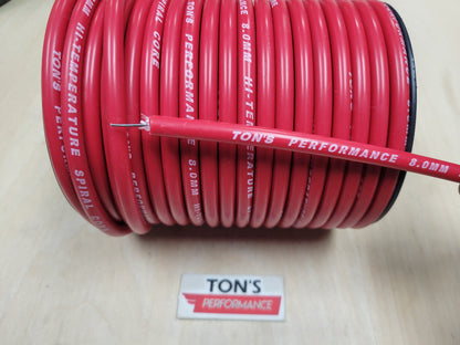 Ton's Performance 8mm Spiral Suppression Core 100% Silicone Spark Plug wire 100' roll