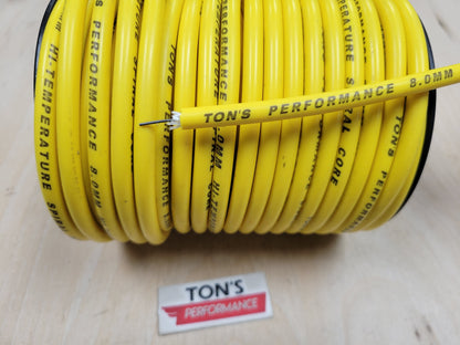 Ton's Performance 8mm Spiral Suppression Core 100% Silicone Spark Plug wire [Sold By The Foot]