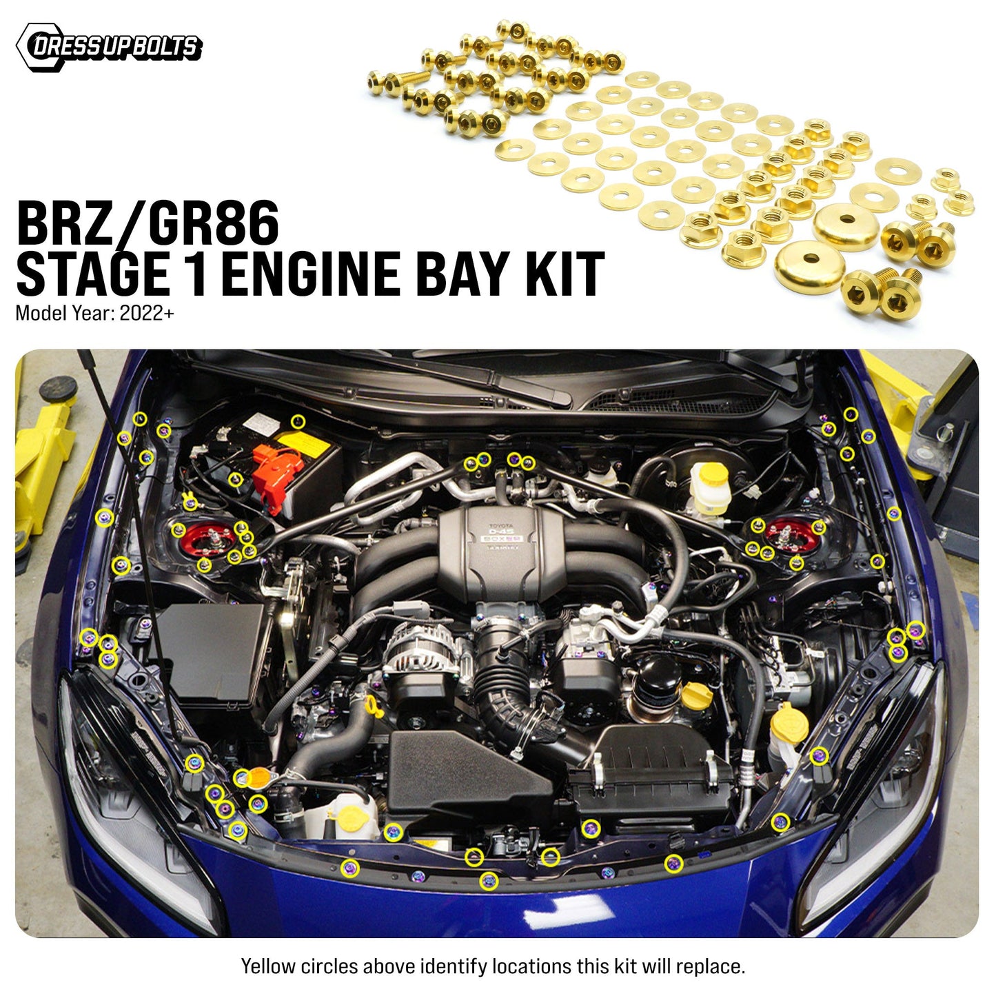 Stage 1 Titanium Hardware Engine Bay Kit - Toyota GR86/Subaru BRZ (2022+)