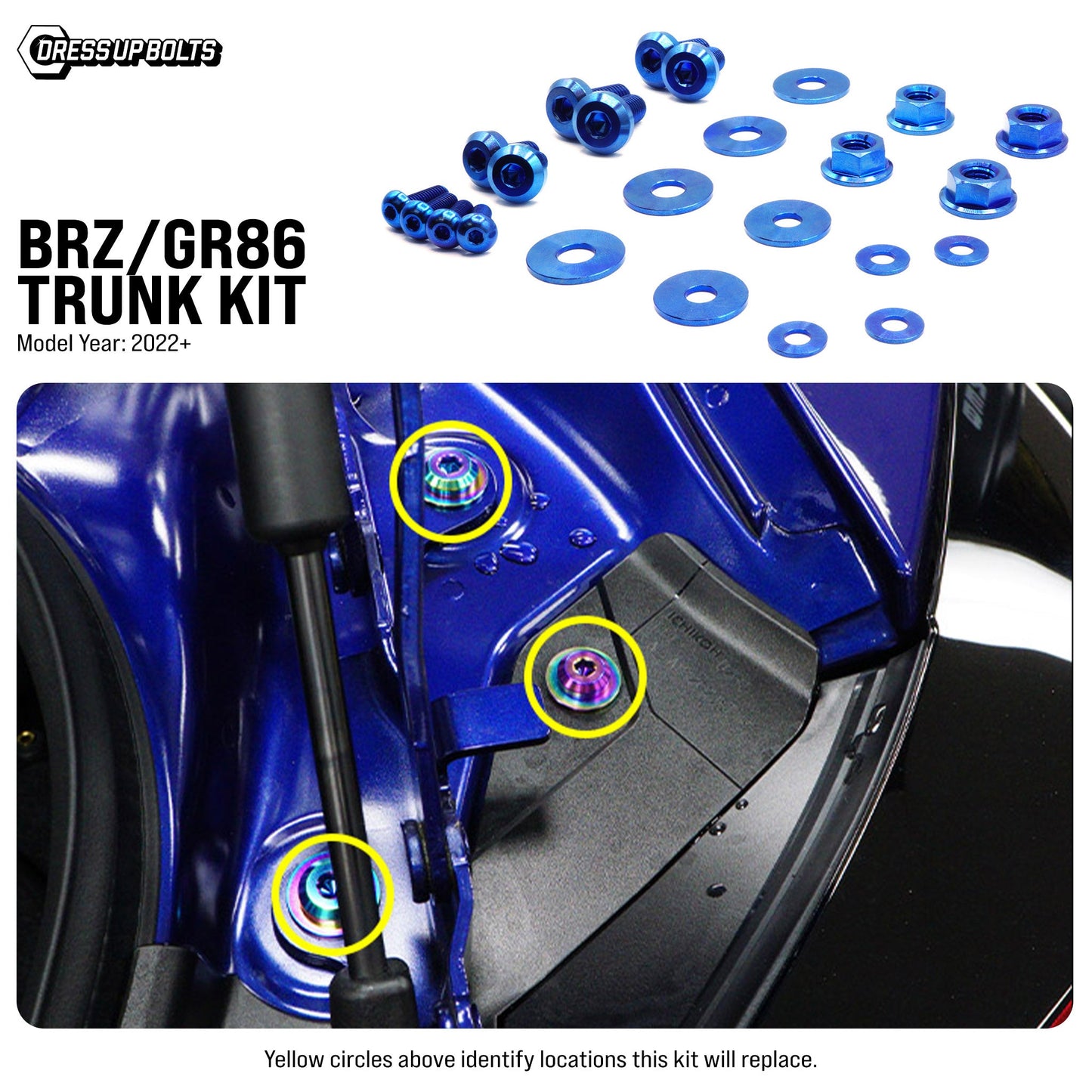 Dress Up Bolts Titanium Hardware Trunk Kit - Toyota GR86/Subaru BRZ (2022+)