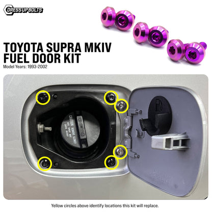 Titanium Hardware Fuel Door Kit - Toyota Supra MKIV (1993-2002)