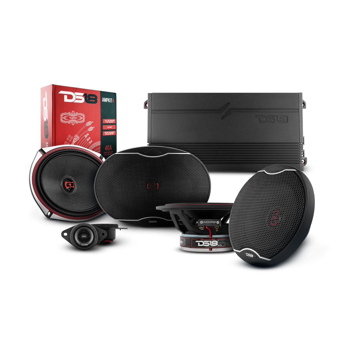 DS18 2008-2019 Toyota Highlander Front and Back Doors Speaker Best Upgrade Package 1800 Watts