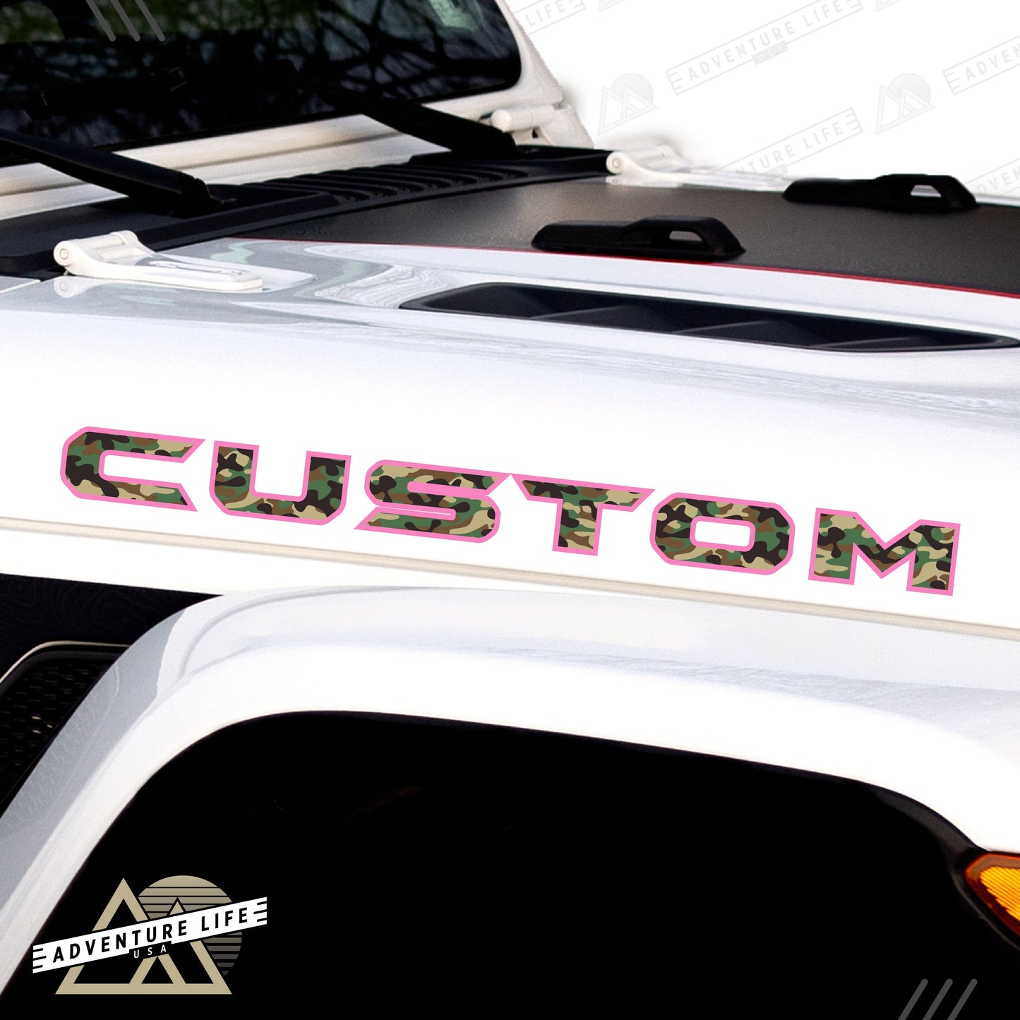 Camo Hood Lettering | Set of 2