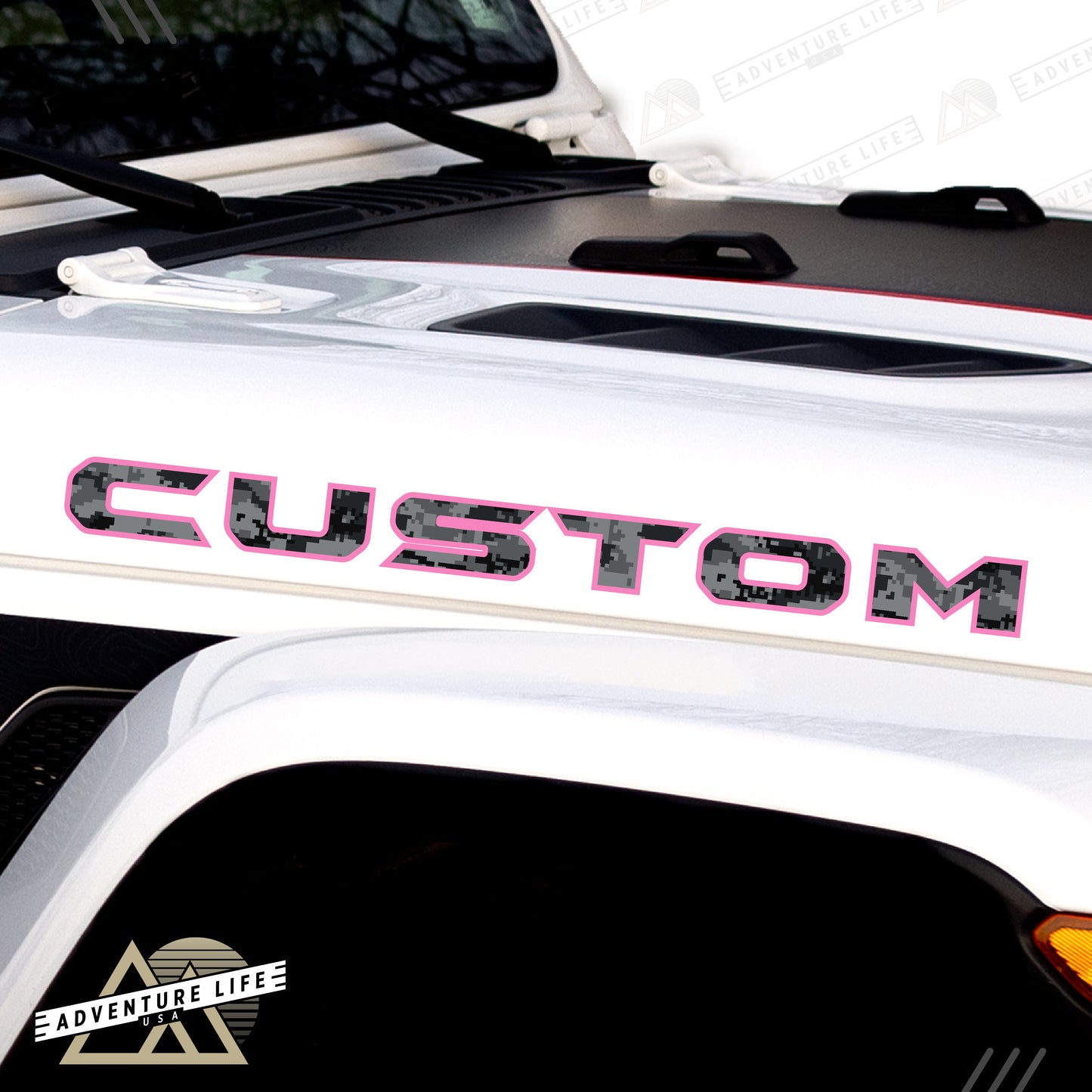 Camo Hood Lettering | Set of 2