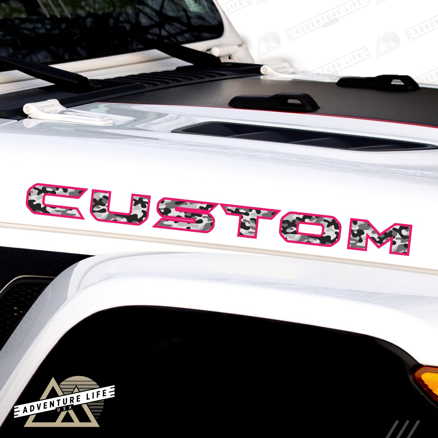 Camo Hood Lettering | Set of 2