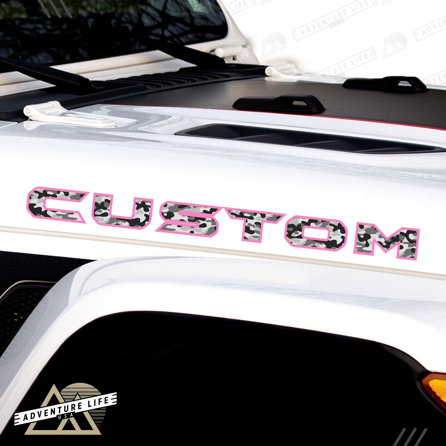 Camo Hood Lettering | Set of 2