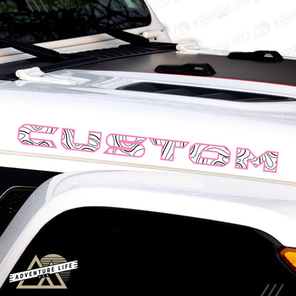 Topographical Hood Lettering | Set of 2