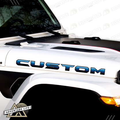Custom Hood Lettering | Inspired by J6 Honcho Edition (Four-Blue Stripe Series), Set of 2