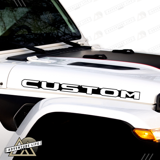 Custom Hood Lettering | Inspired by Sunchaser Edition with Cutout, Set of 2