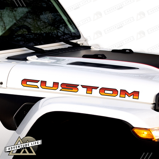 Custom Hood Lettering | Inspired by Honcho Edition (Maroon, Orange & Yellow), Set of 2