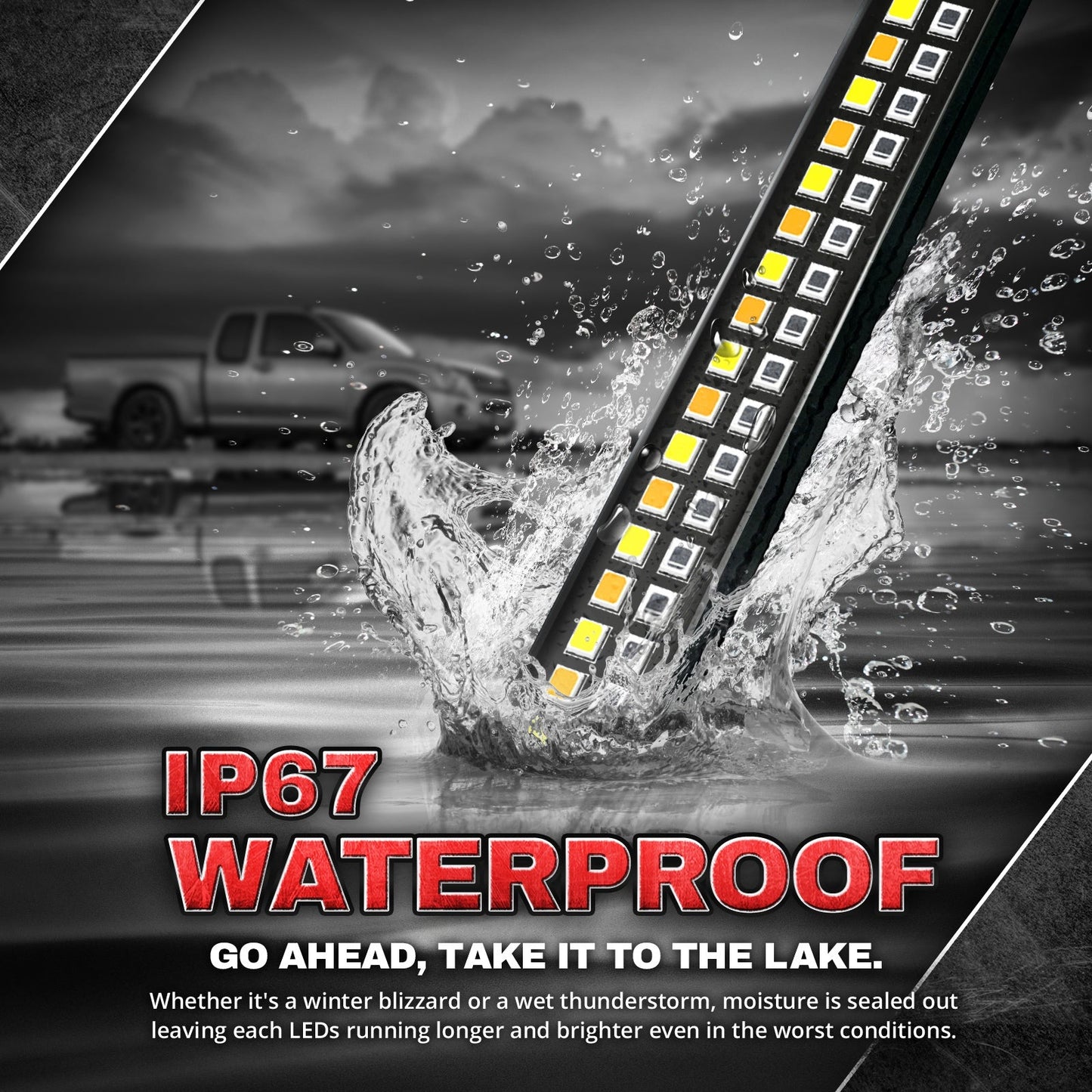 Redline Double Row LED Tailgate Light Bar with Reverse Light, Brake Light, Turn Signals and Hazard Light