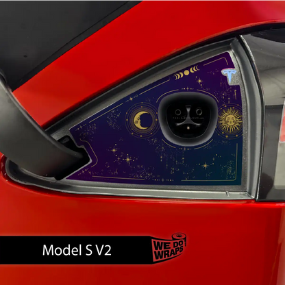Tarot Sun and Moon Tesla Charge Port Wrap | Model S