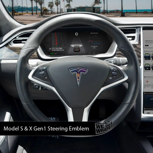 Tarot Sun and Moon Tesla Steering Wheel Emblem Decal | Model X