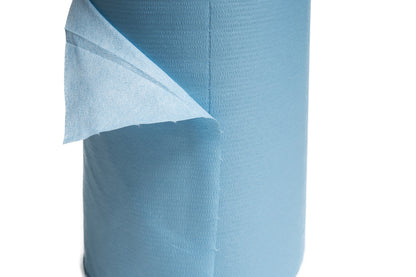 Blue Spunlace Shop Towels Roll | Lint-Free 12"x13" (375 Ct) | Telesto Products