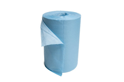 Blue Spunlace Shop Towels Roll | Lint-Free 12"x13" (375 Ct) | Telesto Products
