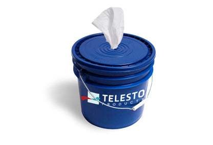 Blue Bucket & 300 Spunlace Prep Wipes | Dry Wipe Cleaning System| Telesto Products