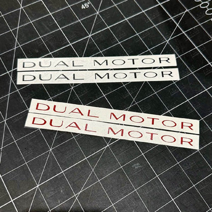 Tesla Dual Motor Emblem Color Overlay Decals
