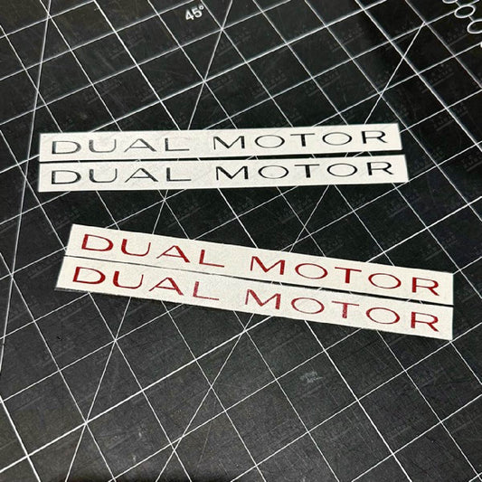 Tesla Dual Motor Emblem Color Overlay Decals