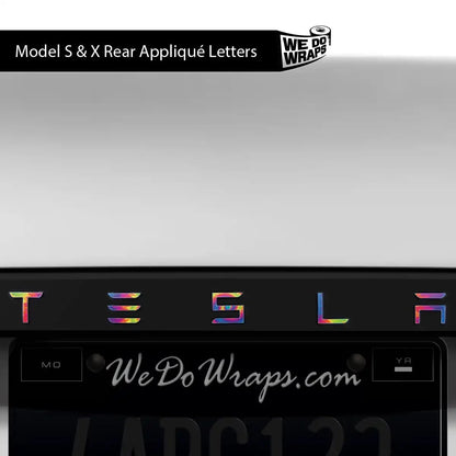 Tie Dye Tesla Emblem Decals (Front + Back) | Model X