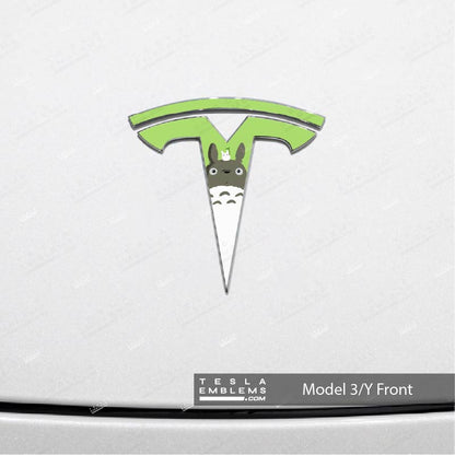 Totoro Tesla Emblem Decals (Front + Back) | Model Y