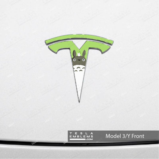 Totoro Tesla Emblem Decals (Front + Back) | Model Y
