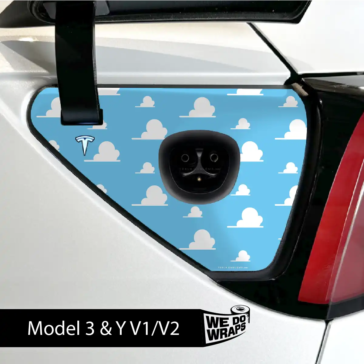 Toy Clouds Tesla Charge Port Wrap | Model Y