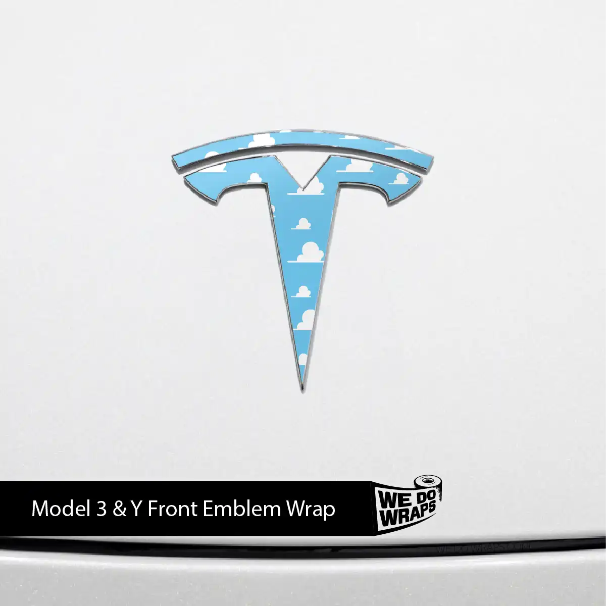 Toy Clouds Tesla Emblem Decals (Front + Back) | Model Y