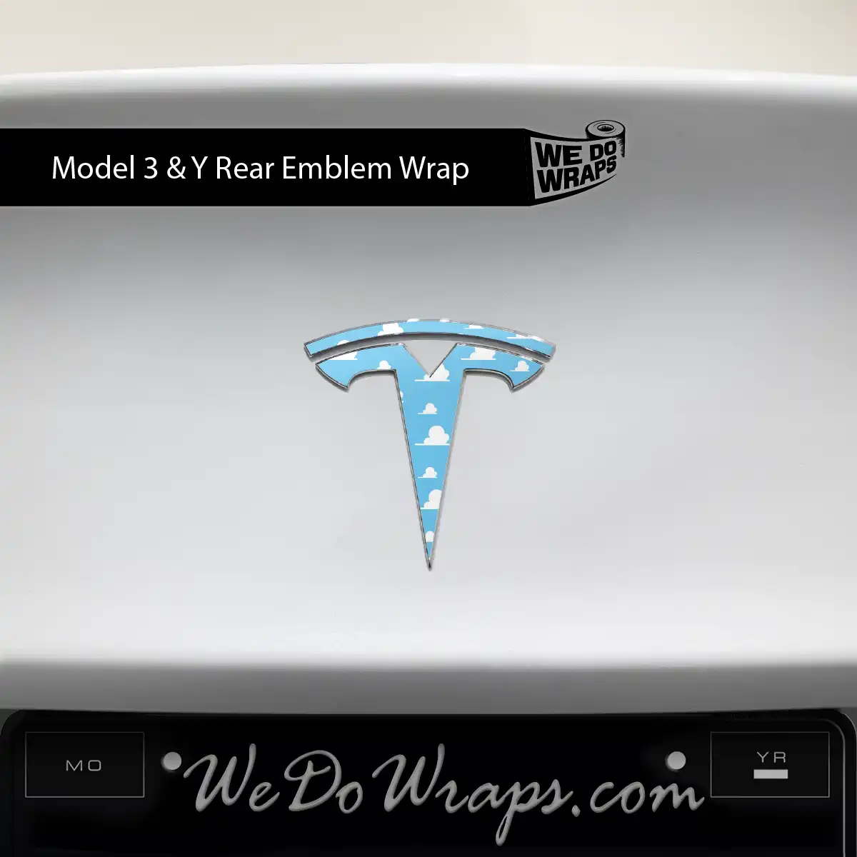 Toy Clouds Tesla Emblem Decals (Front + Back) | Model Y