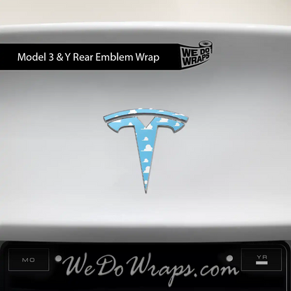 Toy Clouds Tesla Emblem Decals (Front + Back) | Model 3