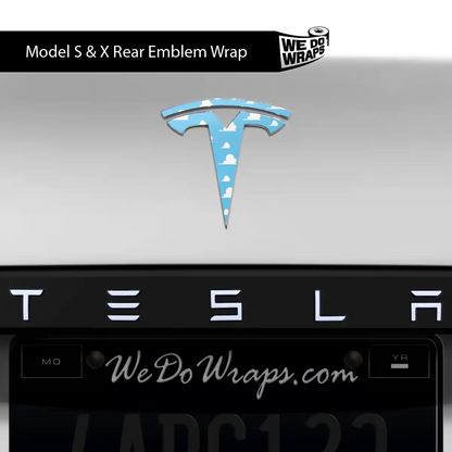 Toy Clouds Tesla Emblem Decals (Front + Back) | Model S