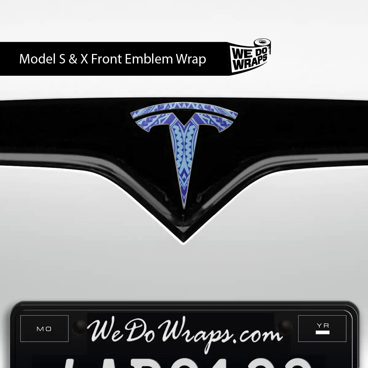 Tatau Tribal Pattern Tesla Emblem Decals (Front + Back) | Model S