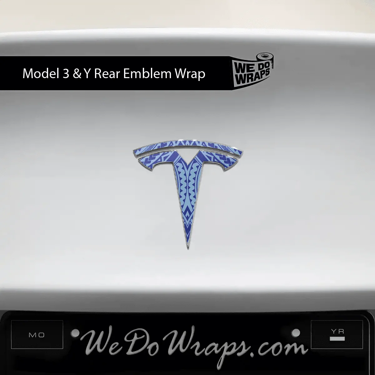 Tatau Tribal Pattern Tesla Emblem Decals (Front + Back) | Model Y