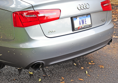 AWE Tuning Touring Edition Exhaust for Audi C7 A6 3.0T - Dual Outlet, Diamond Black Tips 3015-33052