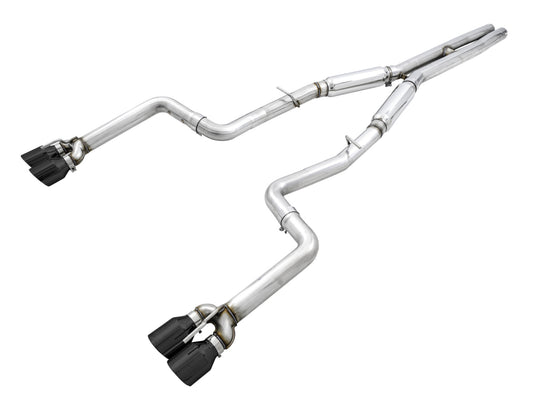 AWE Tuning Track Edition Exhaust for 15 Challenger 6.4 / 6.2 SC - Diamond Black Quad Tips 3015-43144
