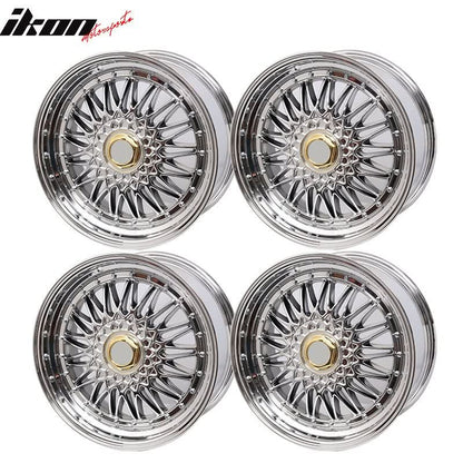 (4) 18X8.0 +35 5X114.3 / 5X120 Step Lip Deep Dish Mesh Wheels Rims