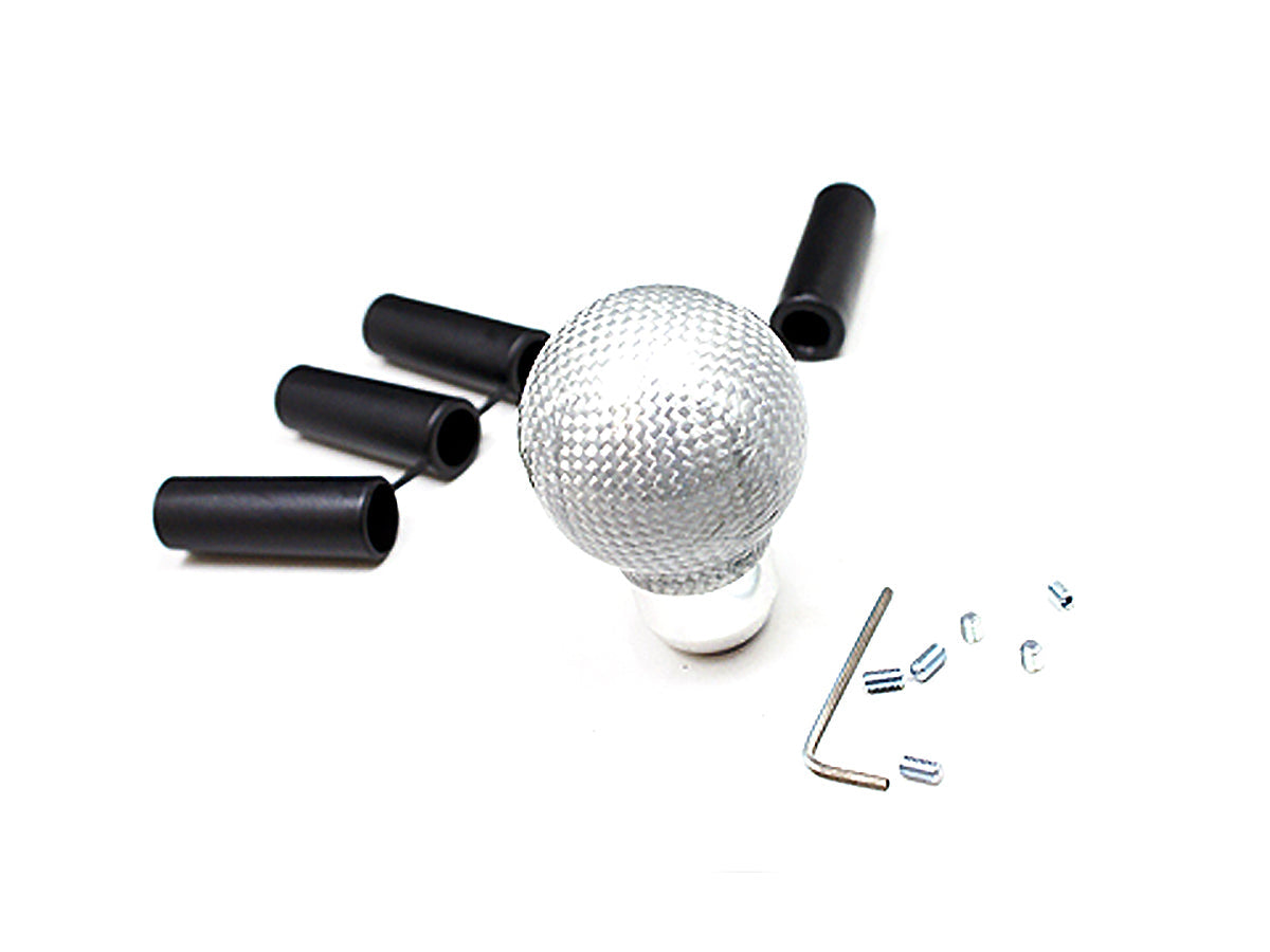 AutoTecknic Sphere Silver Fiber Shift Knob - Universal