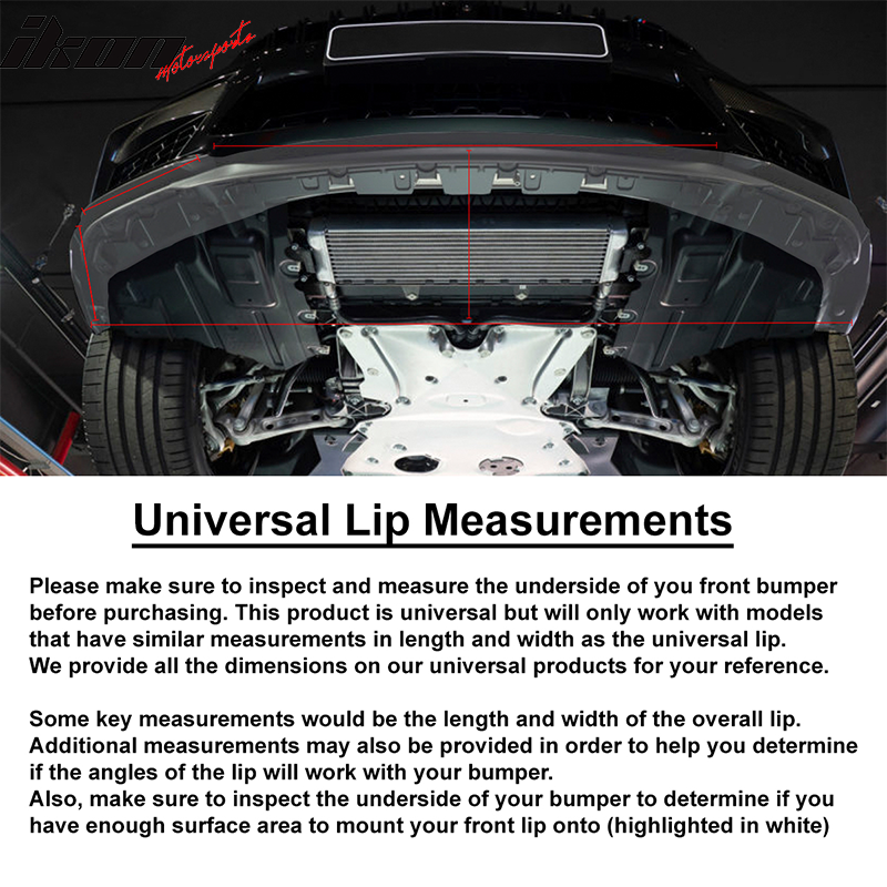 Universal 27x9" Add On 2PCS Front Or Rear Bumper Lip Splitter