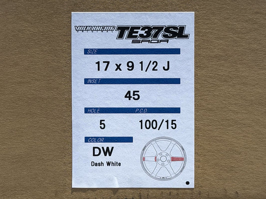 Volk Racing TE37 Saga SL 17x9.5 +45 5x100 Dash White - GR86 / BRZ / FRS (Set of 4)